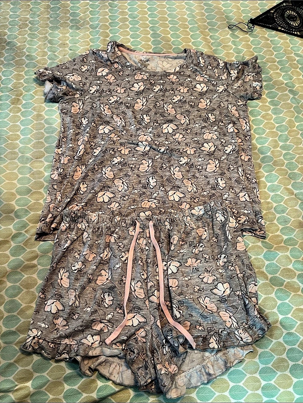 Rene Rofe Floral sleepwear Gray & Pink Size XL